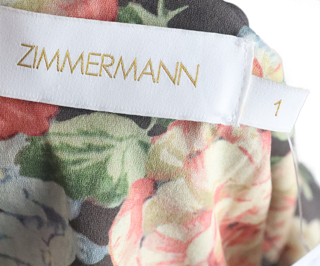 Zimmerman Neutral Floral Print Silk Dress 3