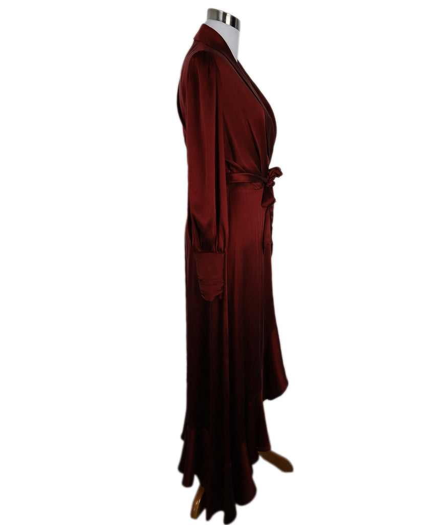 Zimmerman Burgundy Silk Longsleeve Wrap Dress 1