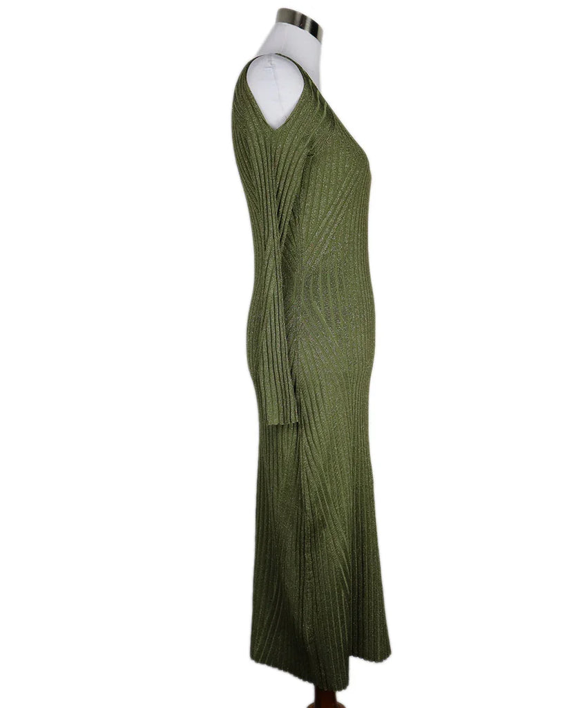 Zimmerman Metallic Green Ribbed Dress sz 2 - Michael's Consignment NYC