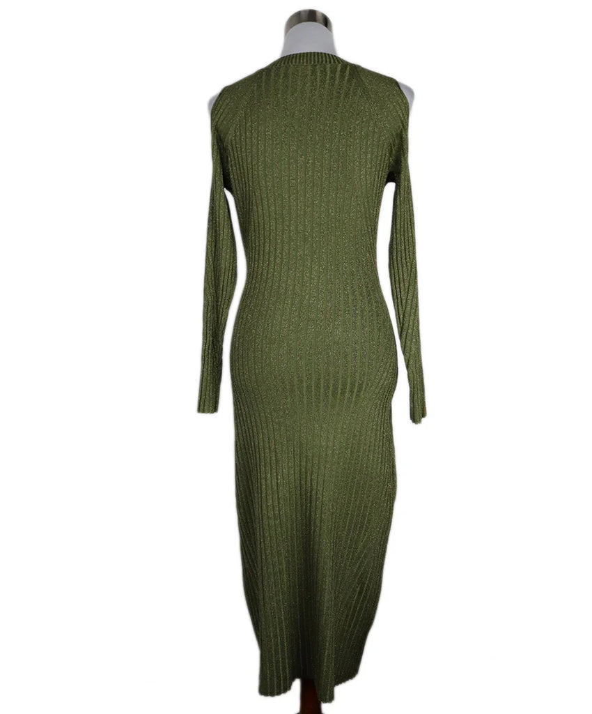 Zimmerman Metallic Green Ribbed Dress sz 2 - Michael's Consignment NYC