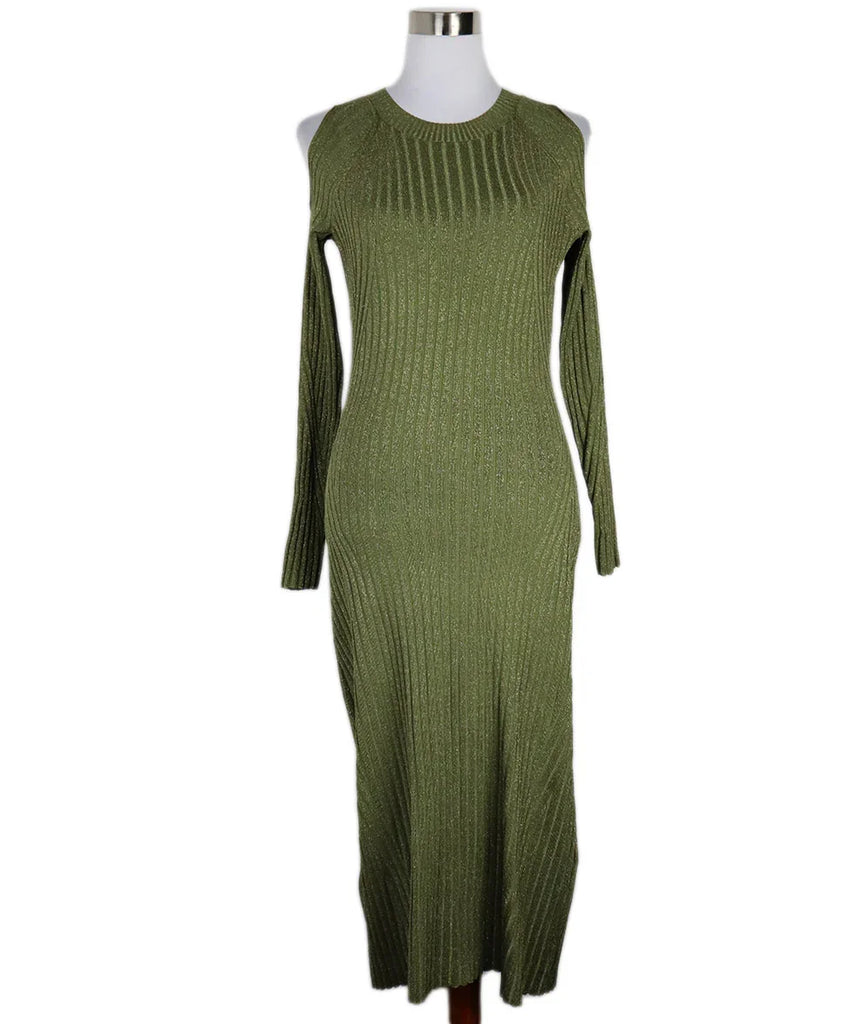 Zimmerman Metallic Green Ribbed Dress sz 2 - Michael's Consignment NYC