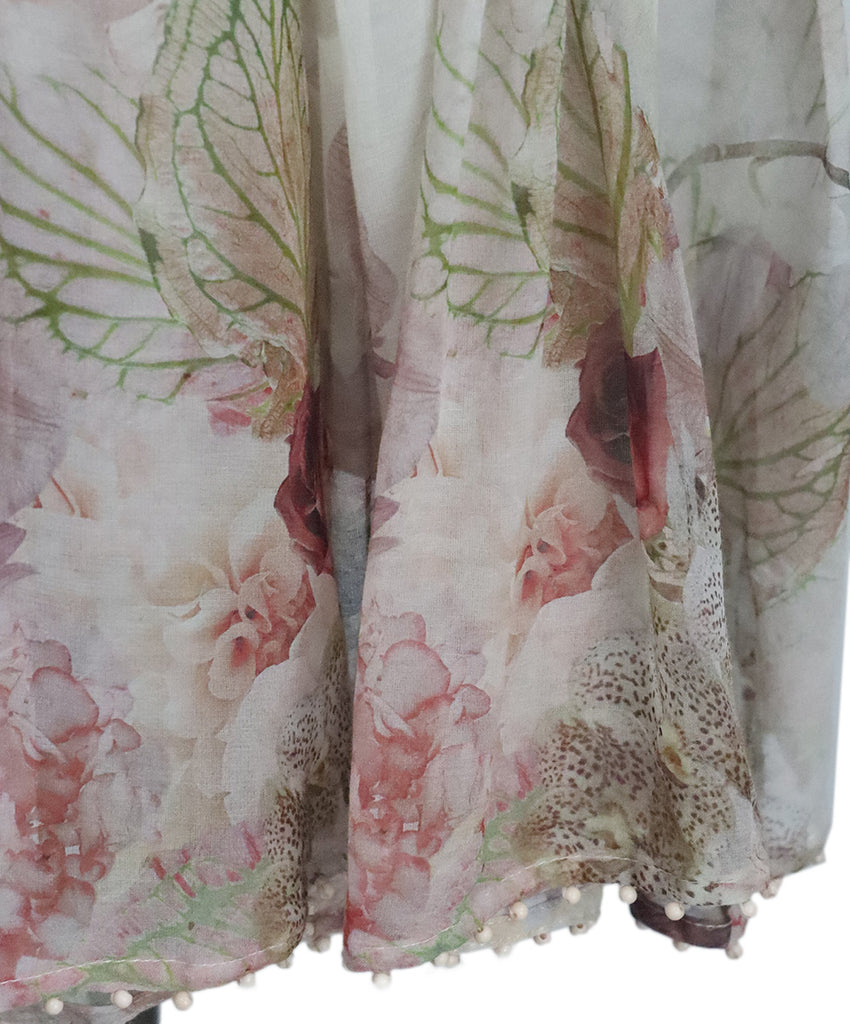 Zimmerman Ivory Multicolored Floral Silk Chiffon Dress 5