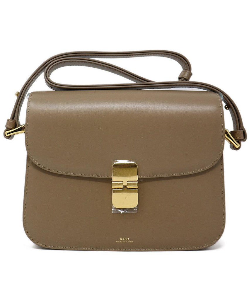 A.P.C. Taupe Leather Crossbody - Michael's Consignment NYC