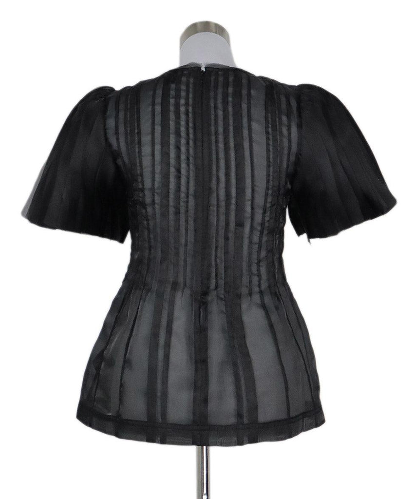 Aje Black Pleated Sheer Top sz 6 - Michael's Consignment NYC