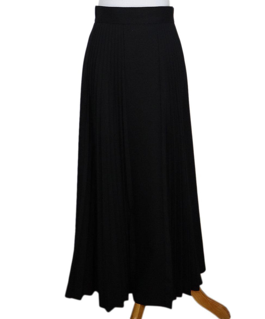 Akris Long Black Pleated Wool Skirt sz 4 - Michael's Consignment NYC