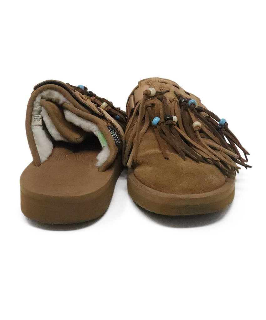 Alanui Brown Suede Mules w/ Fur & Tassels sz 7 - Michael's Consignment NYC