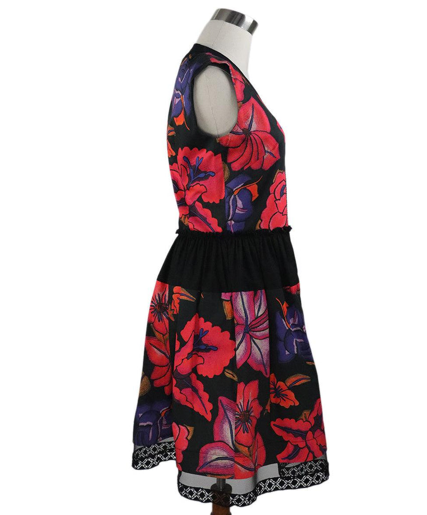 Alberta Ferretti Multicolored Floral Cotton Dress sz 2 - Michael's Consignment NYC