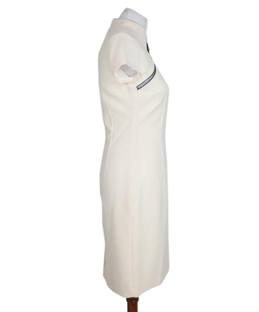 Alexander McQueen Ivory Dress w/ Navy Trim sz 4 - Michael's Consignment NYC