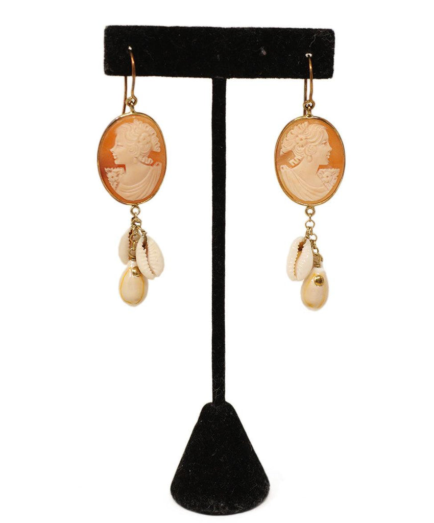 Amedeo Ivory & Peach Shell Earrings - Michael's Consignment NYC