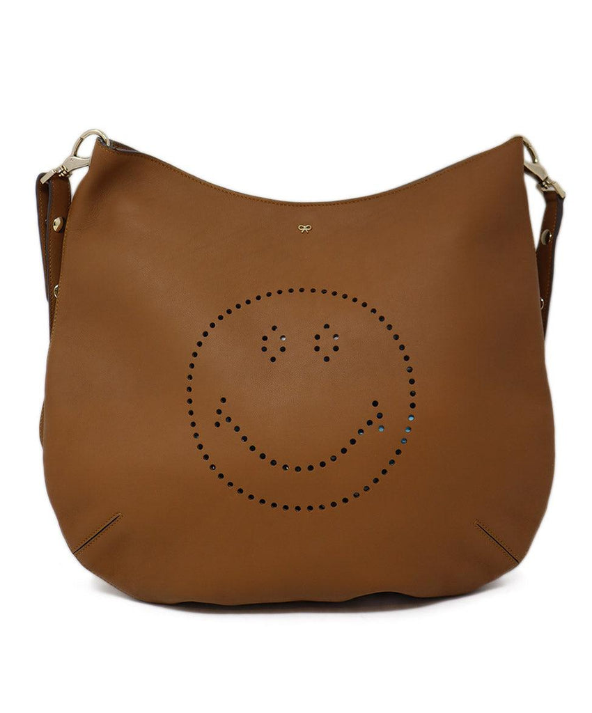 Anya Hindmarch Tan Leather Smiley Face Crossbody - Michael's Consignment NYC