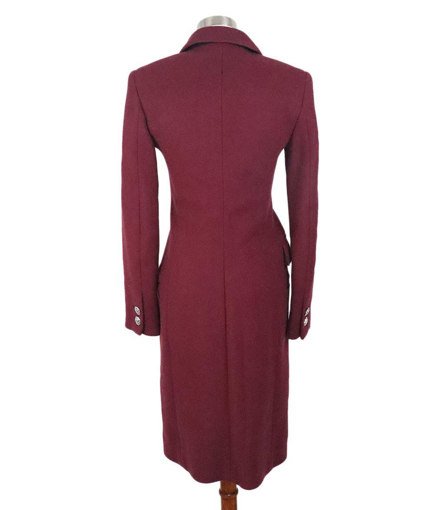 Balenciaga Red Burgundy Wool Coat sz 0 - Michael's Consignment NYC