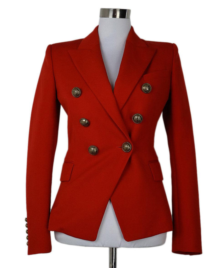 Balmain Red Wool Blazer sz 2 - Michael's Consignment NYC