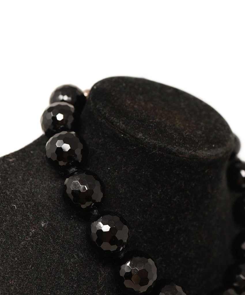 Black Beaded Sterling Silver Necklace - Michael's Consignment NYC