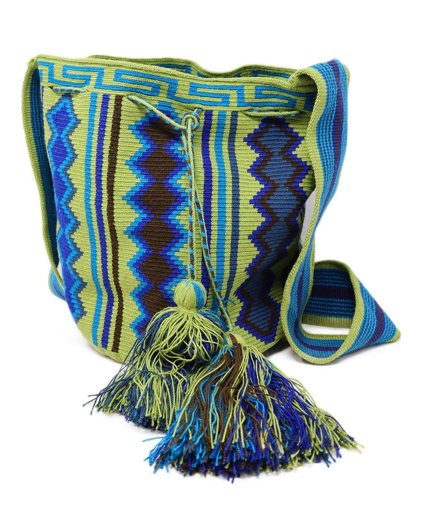 Blue & Green Woven Cotton Crossbody - Michael's Consignment NYC