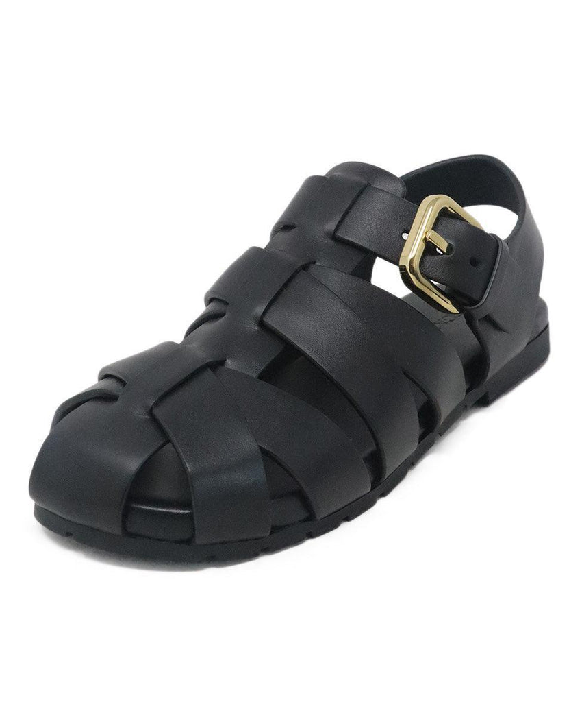 Bottega Veneta Alfie Black Leather Sandals - Michael's Consignment NYC