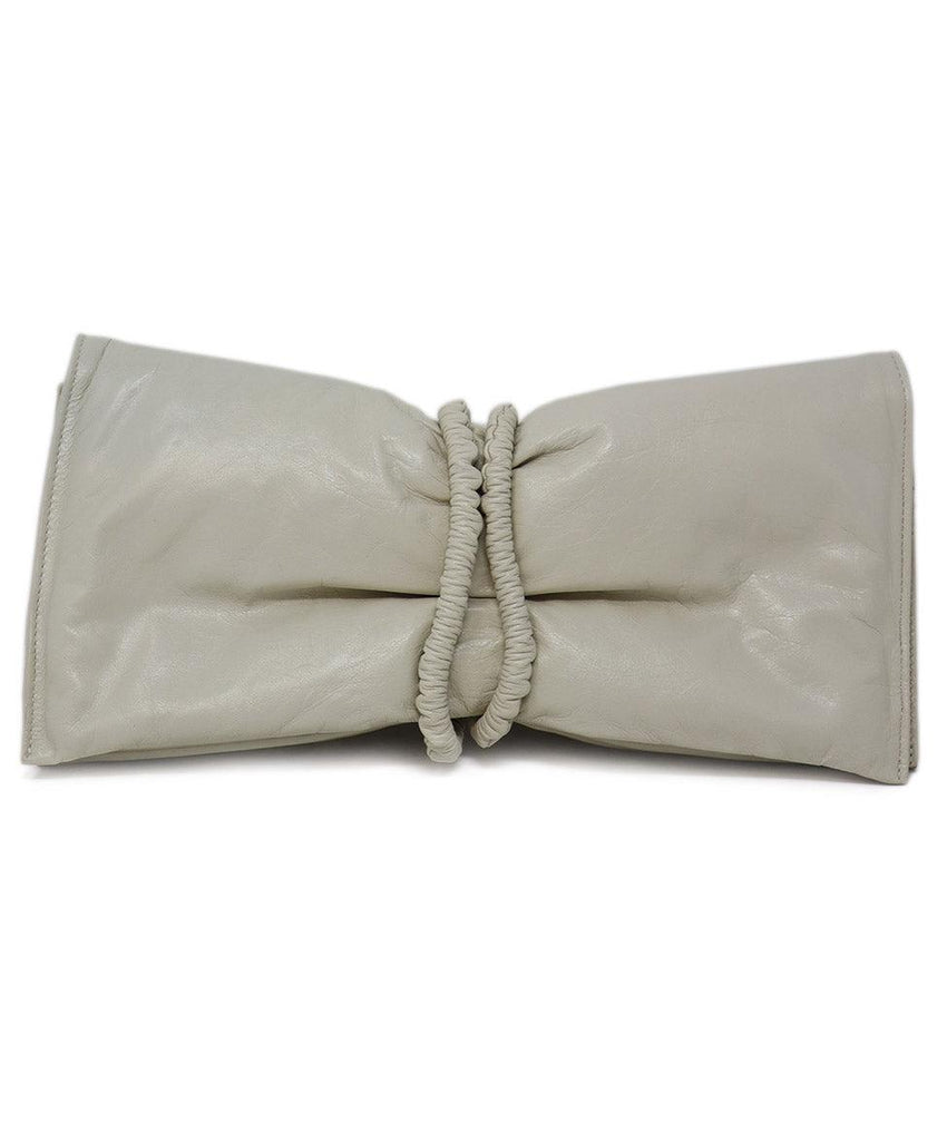 Bottega Veneta Ivory Leather Clutch - Michael's Consignment NYC