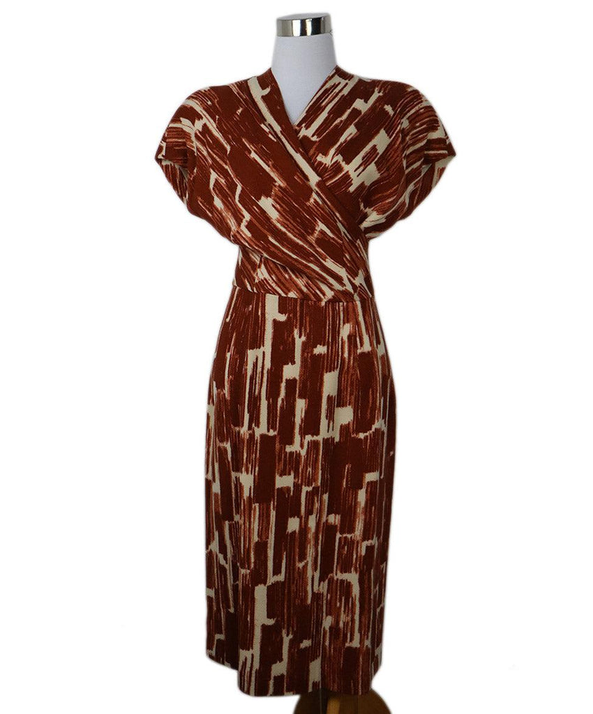Bottega Veneta Rust & Ivory Print Dress sz 4 - Michael's Consignment NYC