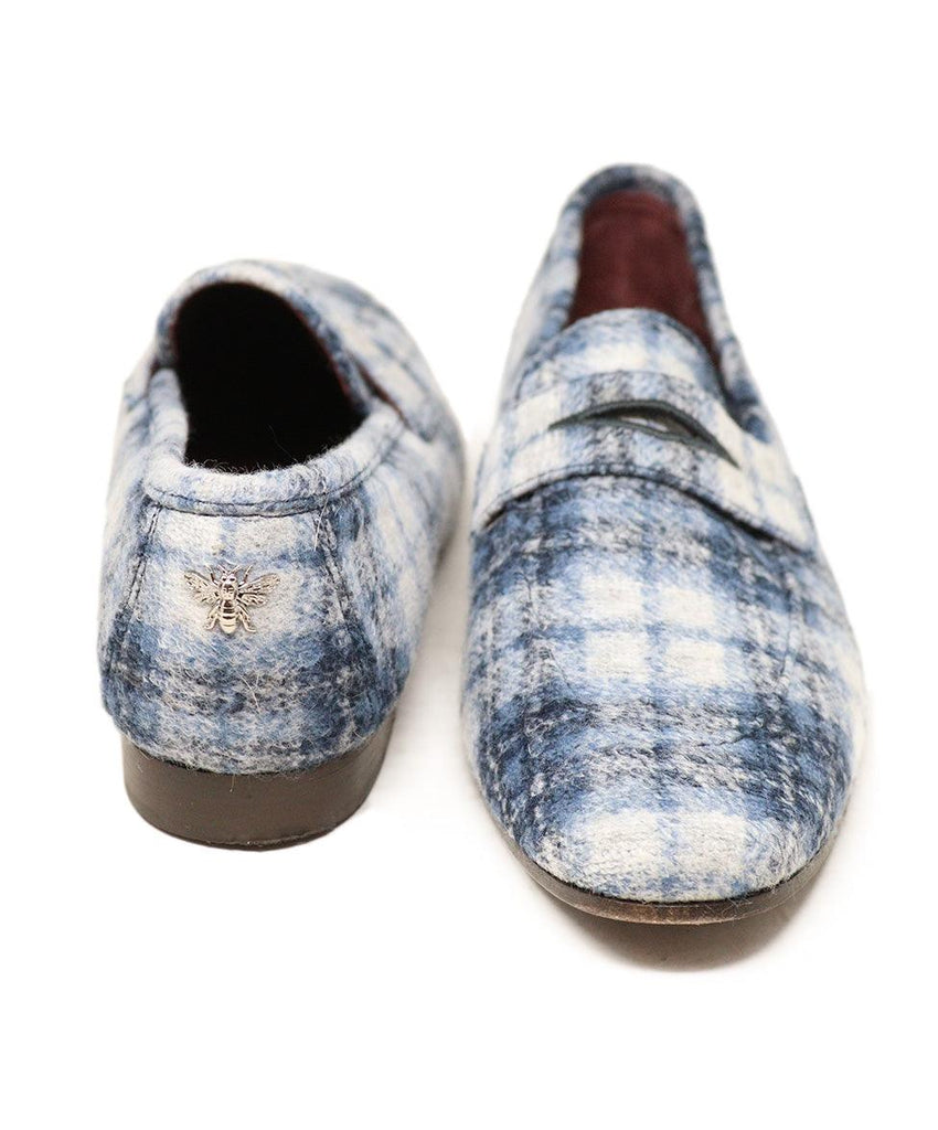 Bougeotte Blue Flannel Loafers sz 36.5 - Michael's Consignment NYC