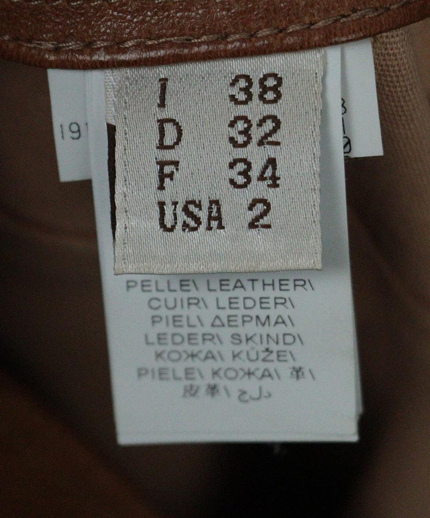 Brunello Cucinelli Cognac Leather Pants sz 2 - Michael's Consignment NYC