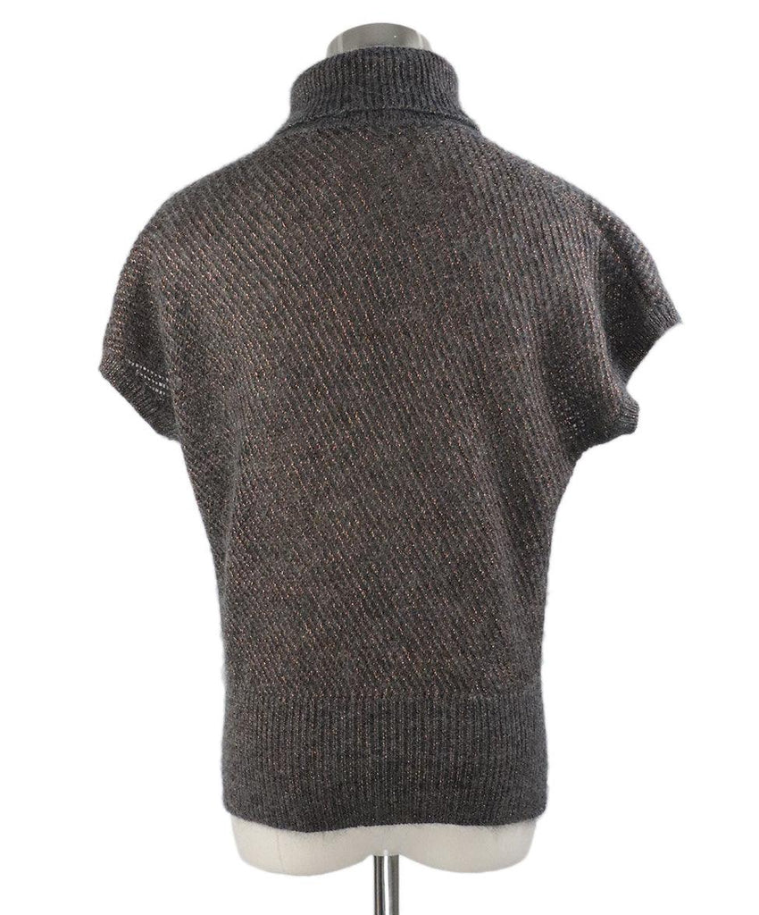 Brunello Cucinelli Grey & Bronze Mohair Turtleneck Sweater sz 4 - Michael's Consignment NYC