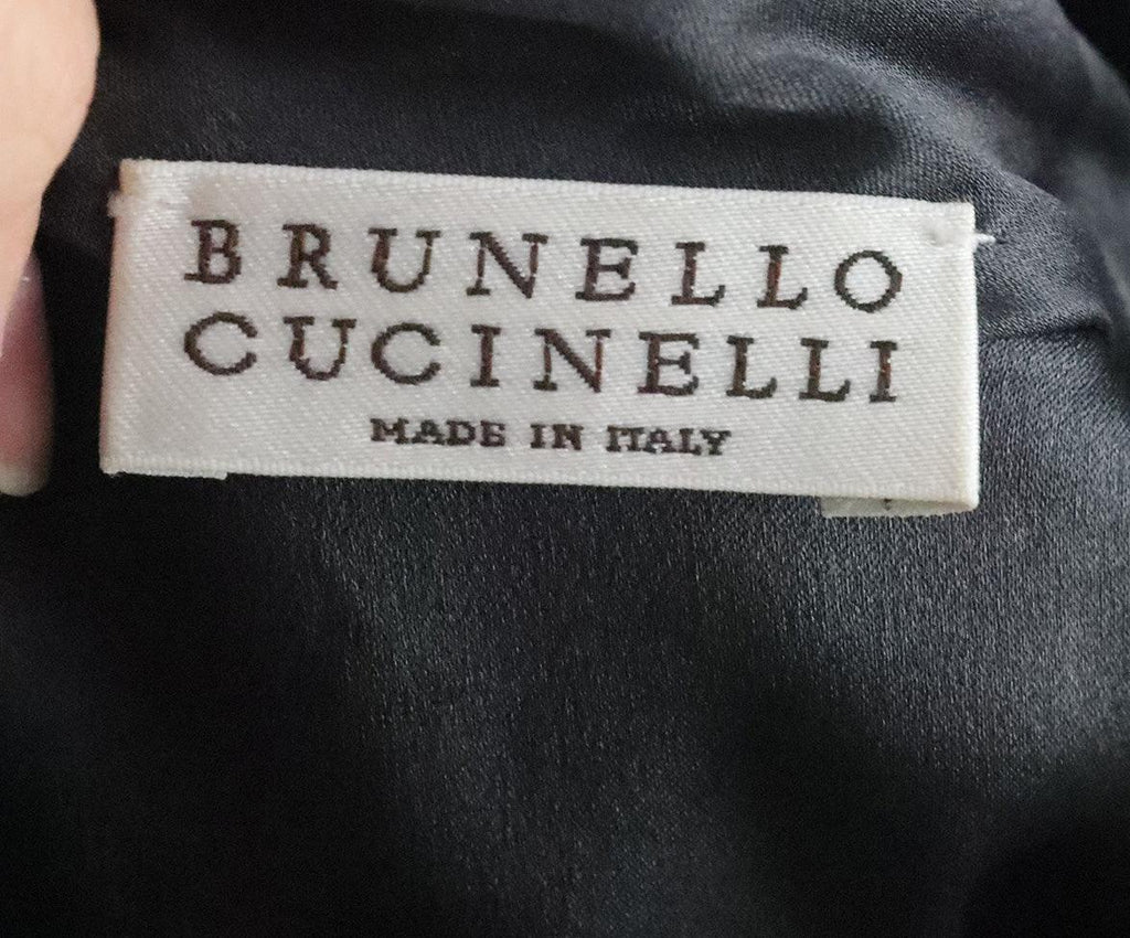 Brunello Cucinelli Grey Silk Blouse sz 12 - Michael's Consignment NYC