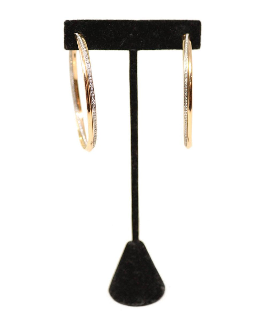 Cartier 18K Gold & Diamond Trinity Hoops - Michael's Consignment NYC