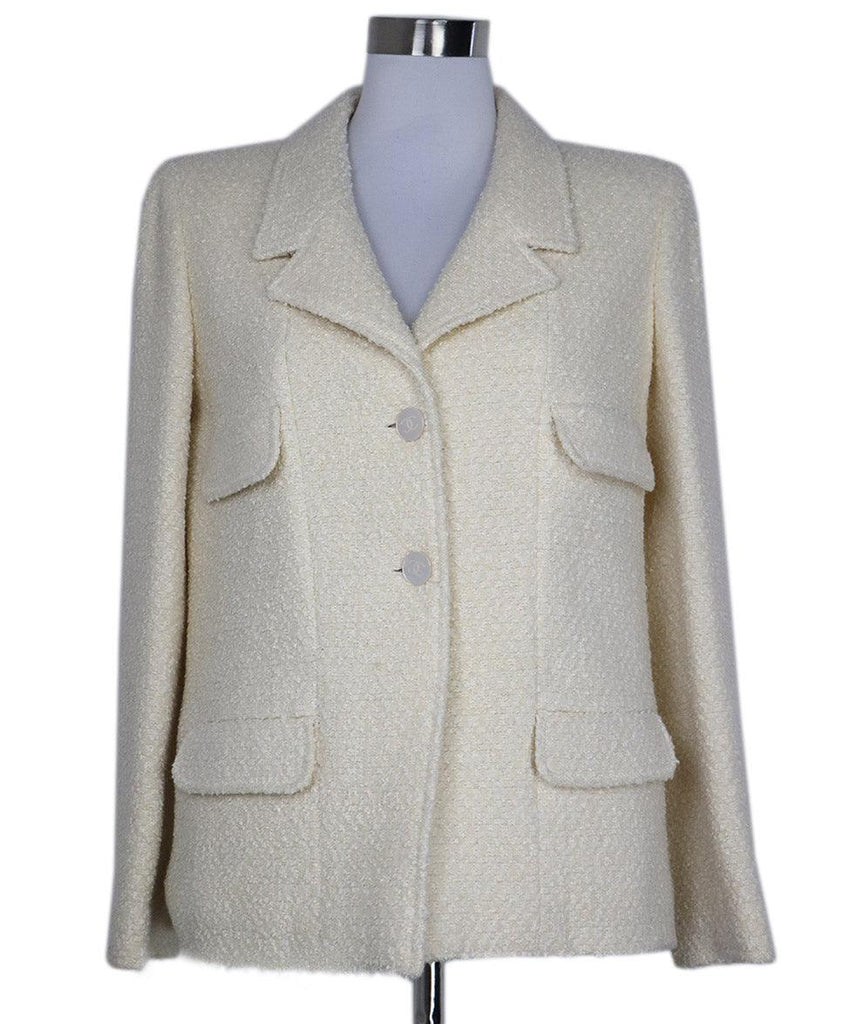 Chanel 1998 Cream & White Tweed Blazer sz 6 - Michael's Consignment NYC