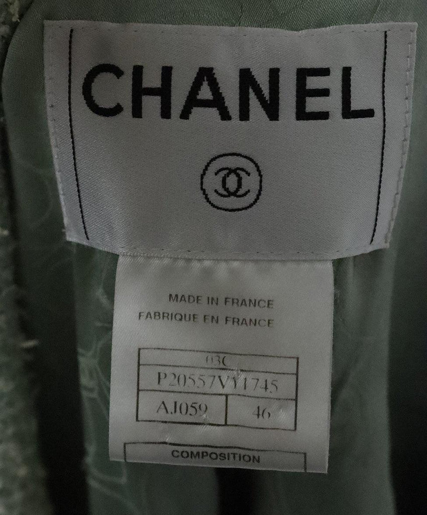 Chanel 2003 Cruise Mint Green Wool Jacket sz 14 - Michael's Consignment NYC