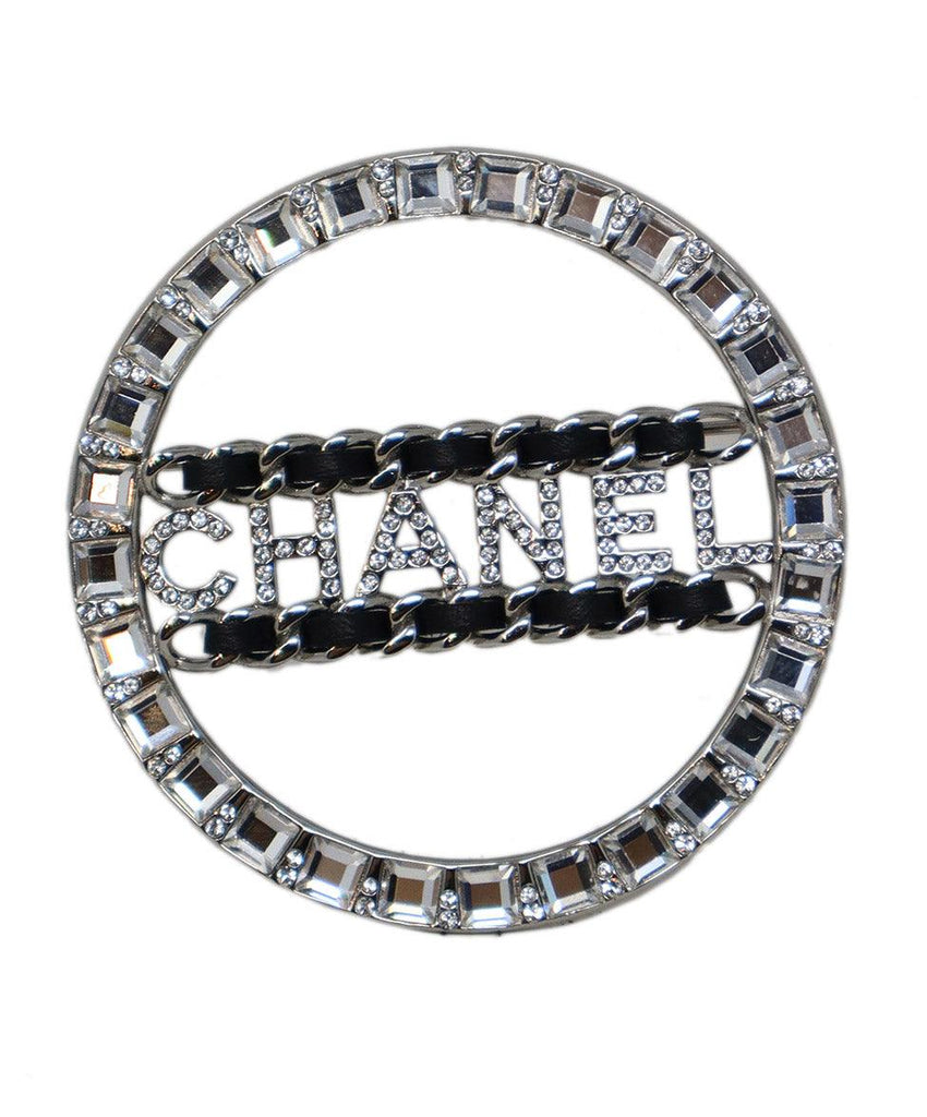 Chanel 2018 Black & Silver Rhinestone Pin - Michael's Consignment NYC