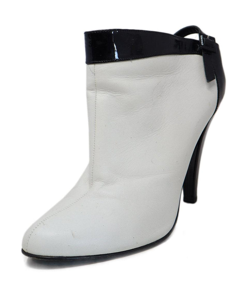 Chanel B&W Patent Leather Booties sz 9.5 - Michael's Consignment NYC