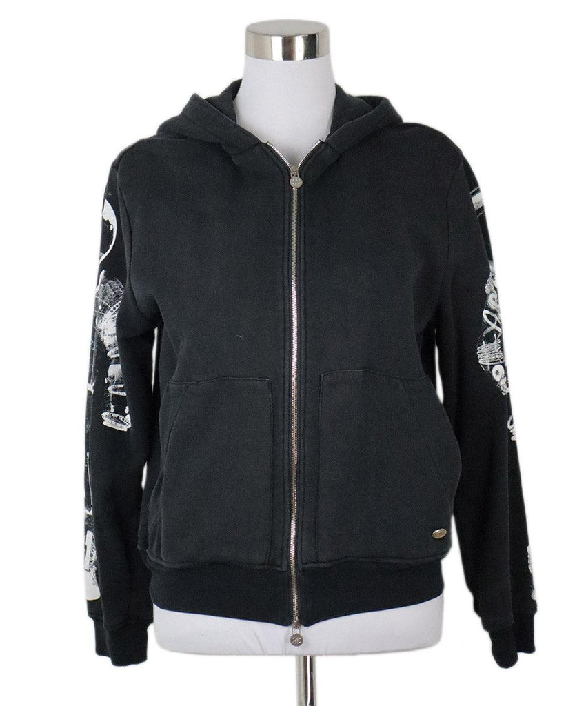 Chanel B&W Print Cotton Hoodie sz 2 - Michael's Consignment NYC