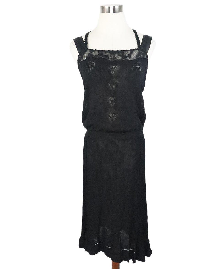 Chanel Black Viscose Lace Dress sz 6 - Michael's Consignment NYC
