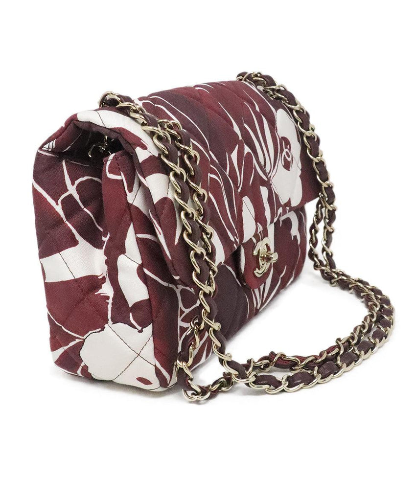 Chanel Burgundy & Ivory Print Shoulder Bag - Michael's Consignment NYC