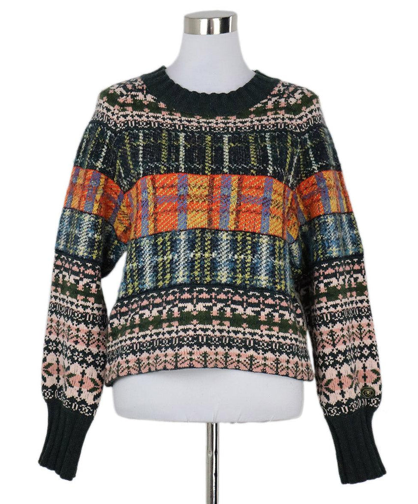 Chanel Green & Multicolor Cashmere Sweater sz 6 - Michael's Consignment NYC