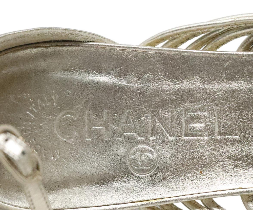 Chanel Metallic Gold Leather Sandals sz 8.5 - Michael's Consignment NYC
