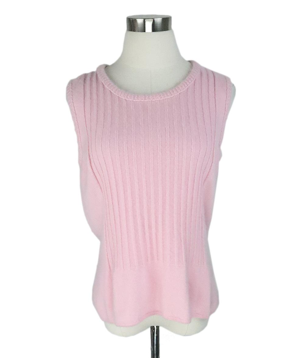 $2860 CHANEL Pink Ivory Cashmere 100% Striped Celebrity Dress 38 US6