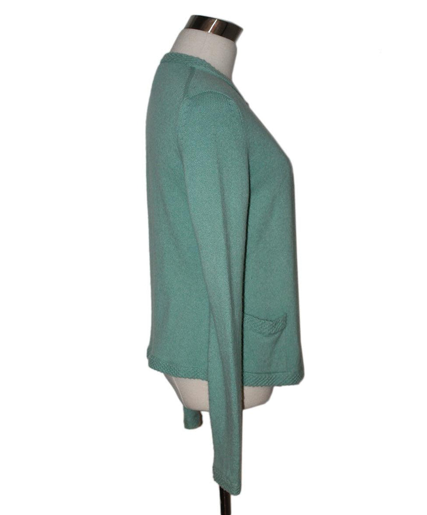Chanel Teal Cashmere Cardigan sz 34 - Michael's Consignment NYC