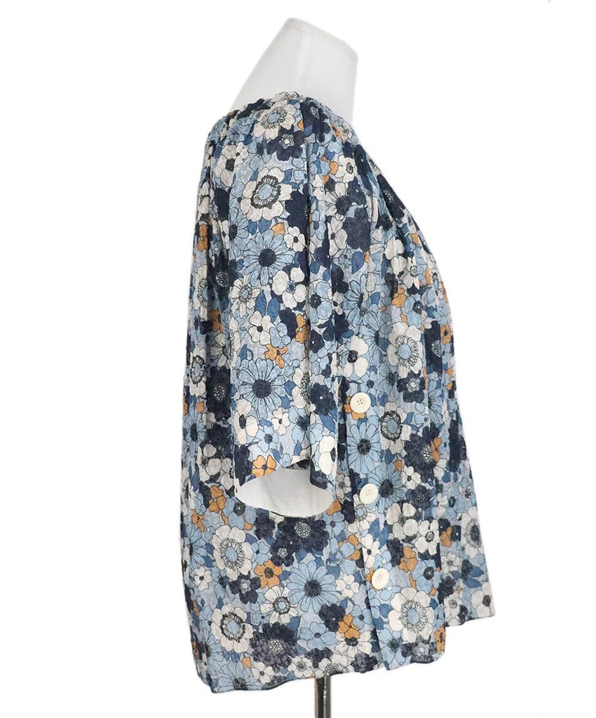 Chloe Blue Floral Cotton Top sz 4 - Michael's Consignment NYC
