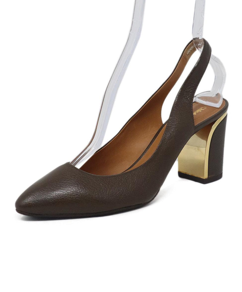 Chloe Brown Leather Heels sz 9.5 - Michael's Consignment NYC