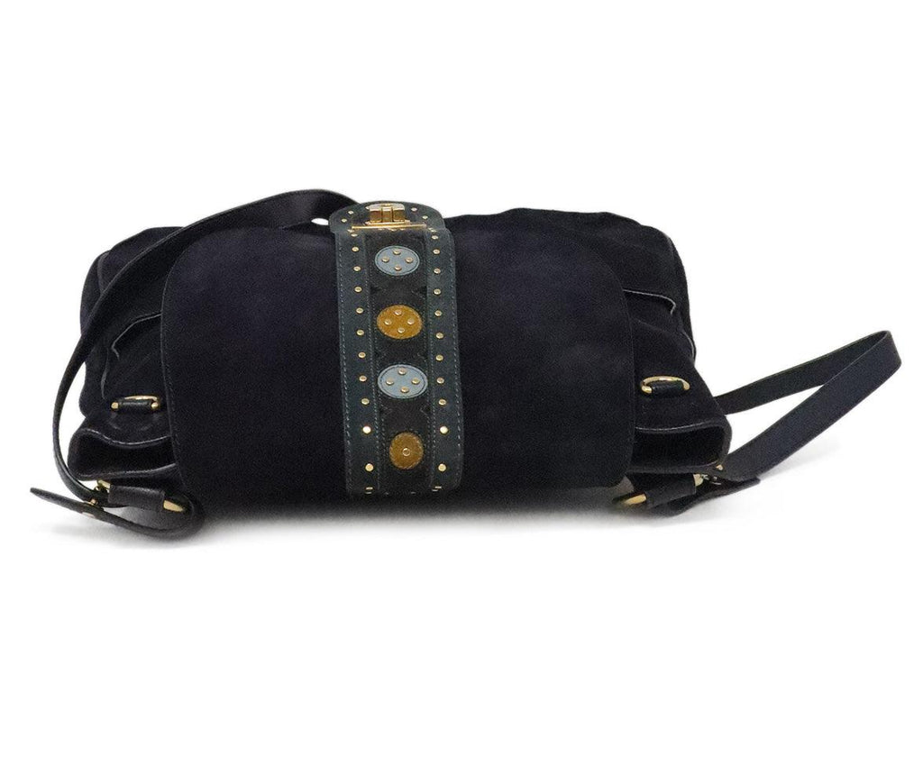 Chloe Navy Blue Suede Shoulder Bag - Michael's Consignment NYC