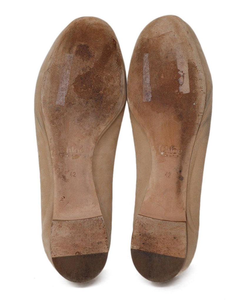 Chloe Neutral Suede Flats w/ Gold Grommets sz 12 - Michael's Consignment NYC