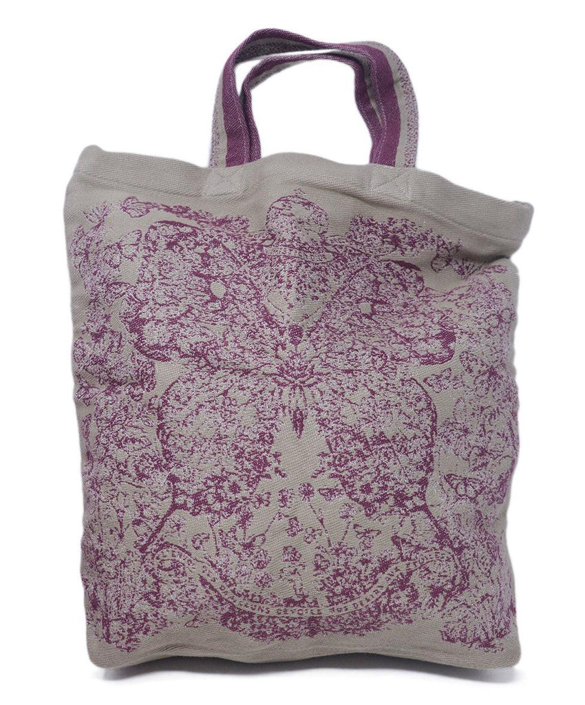 Christian Dior Tan & Pink Embroidered Tote - Michael's Consignment NYC