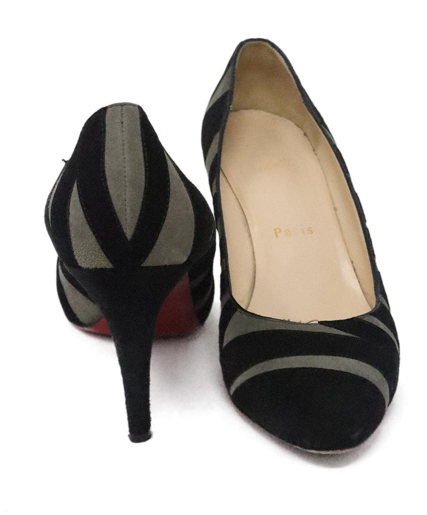 Christian Louboutin Black & Grey Suede Heels sz 7 - Michael's Consignment NYC