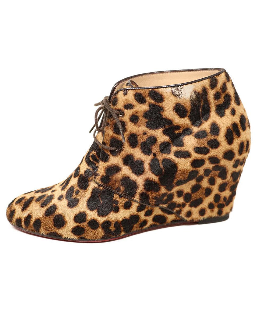 Christian Louboutin Brown Pony Print Booties sz 37.5 - Michael's Consignment NYC
