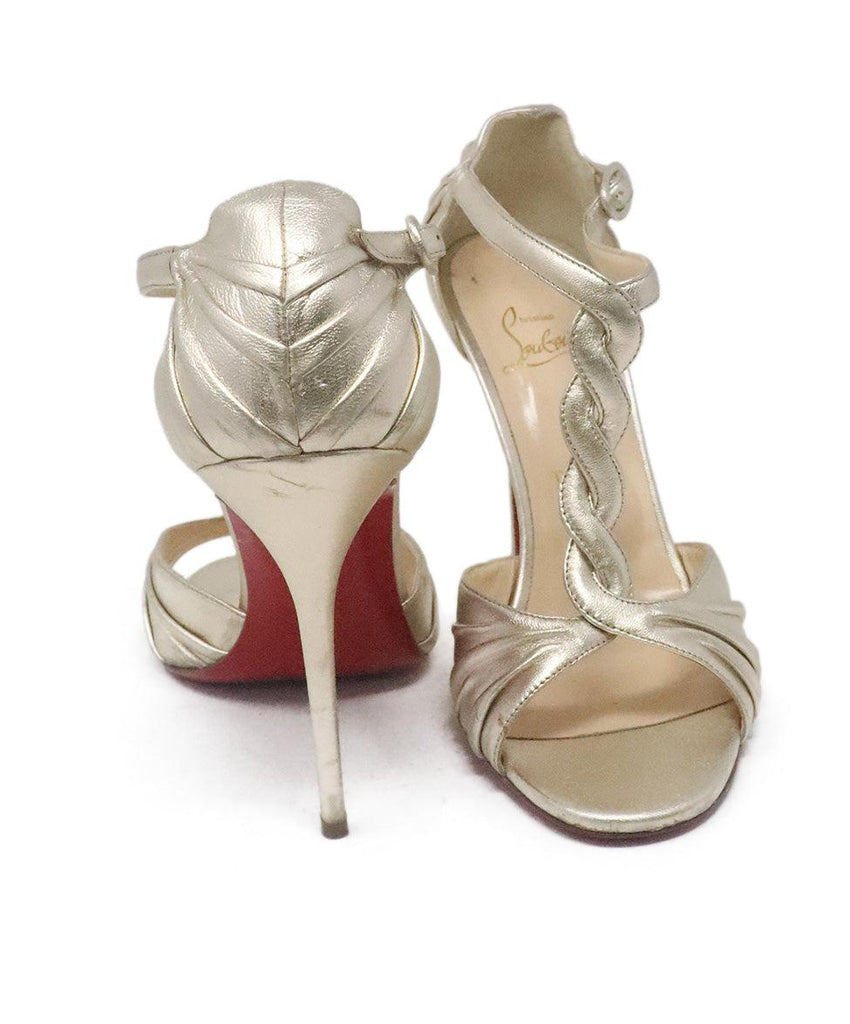 Christian Louboutin Gold Leather Heels sz 9 - Michael's Consignment NYC