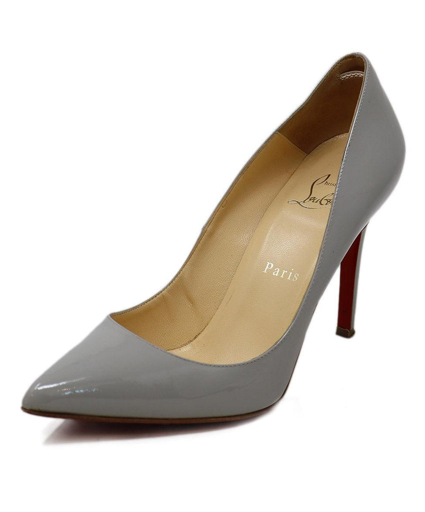 Christian Louboutin Grey Patent Leather Heels sz 8 - Michael's Consignment NYC