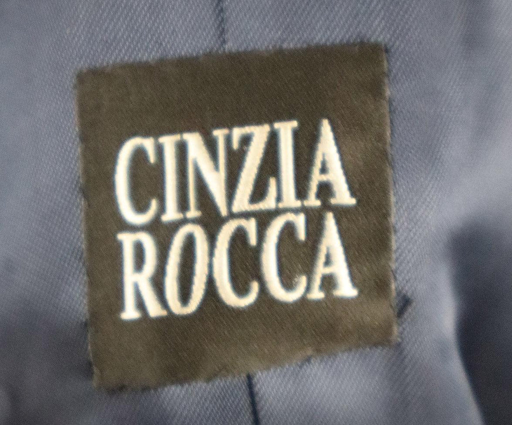Cinzia Rocca Blue & Grey Wool Coat sz 10 - Michael's Consignment NYC