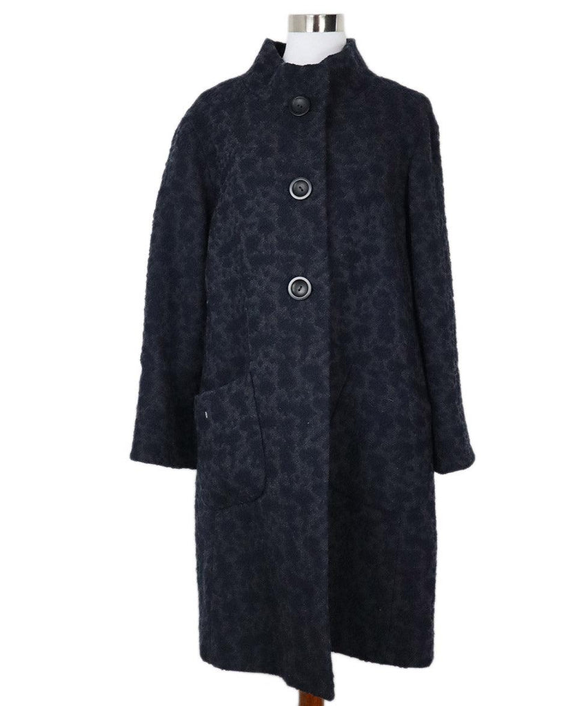 Cinzia Rocca Blue & Grey Wool Coat sz 10 - Michael's Consignment NYC