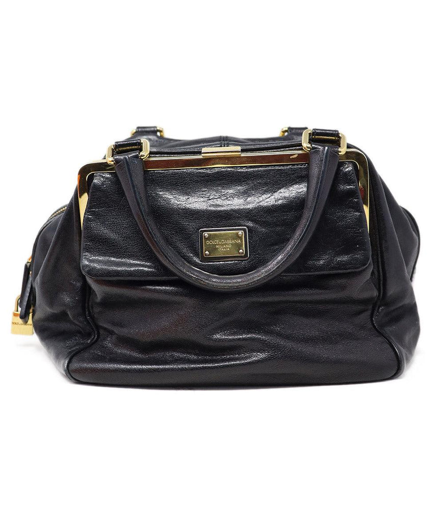Dolce & Gabbana Black Leather Satchel - Michael's Consignment NYC