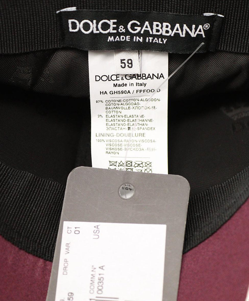 Dolce & Gabbana Purple Burgundy Cotton Elastane Hat - Michael's Consignment NYC